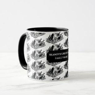 Weihnachts-Erntedankfest Vintage Truthahn Benutzer Tasse