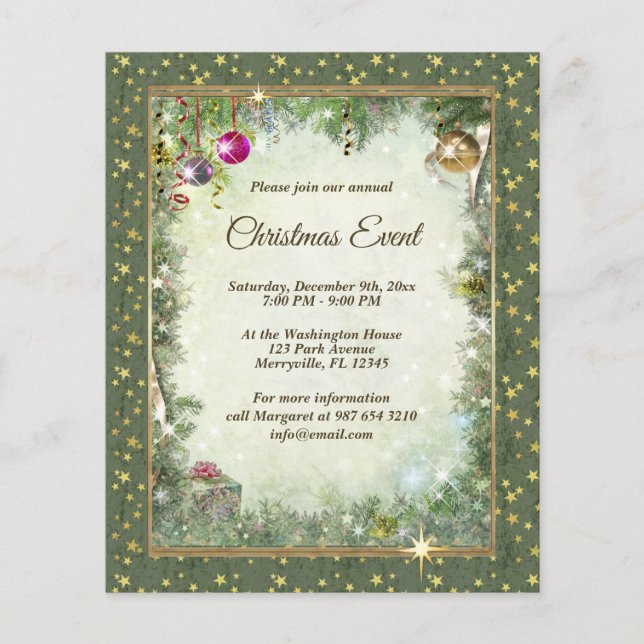 Weihnachts-Event-Flyer mit Ihrem Text Flyer (Vorne)