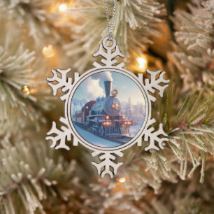 Weihnachts-Express-Geschenk für Auszubildende Schneeflocken Zinn-Ornament