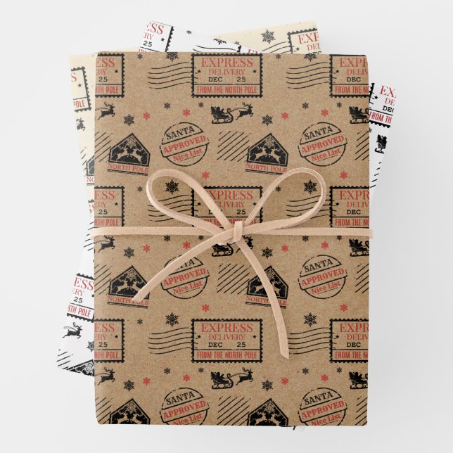 Weihnachts-Express-Lieferung Geschenkpapier Set (Beispiel)