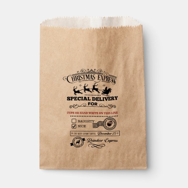 Weihnachts-Express-Sonderlieferung NICE-Leckerei Geschenktütchen (Vorderseite)