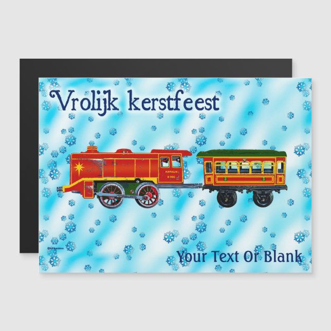 Weihnachts-Express - Vrolijk-Kerstest Magnetkarte (Vorne/Hinten)