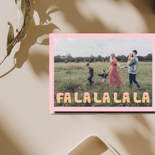 Weihnachts Fa La La La Gingerbret Foto-Karte Mitteilungskarte