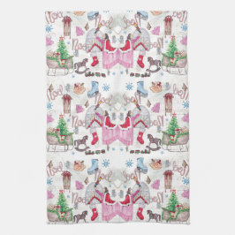 Weihnachts Fairy Tale Hand gemalt Aquarell Geschirrtuch