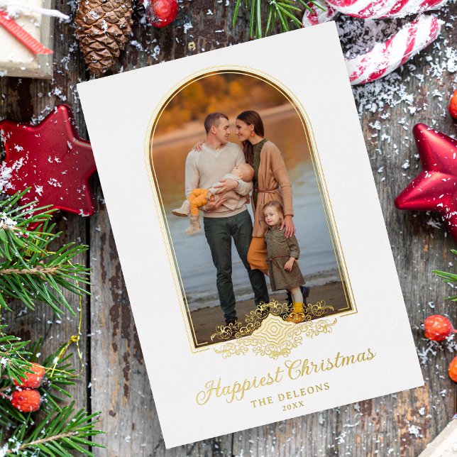 Weihnachts-Fake Spitzen Extravaganter Goldener Pfe Folieneinladung (Von Creator hochgeladen)