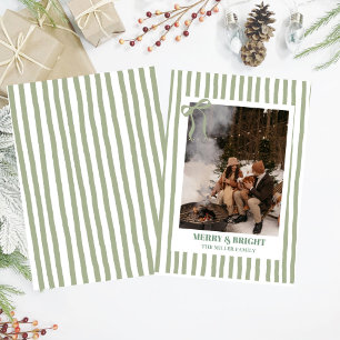 Weihnachts-Familien-Foto-Karte mit Streifen Einladung