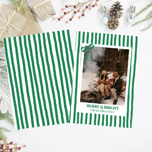 Weihnachts-Familien-Foto-Karte mit Streifen Einladung