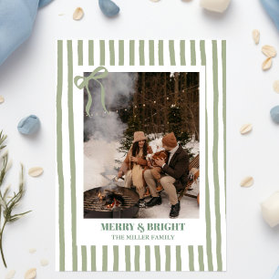 Weihnachts-Familien-Foto-Karte mit Streifen Einladung