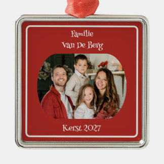 Weihnachts-Familien-Ornament mit Foto und Nachname Ornament Aus Metall