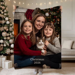 Weihnachts-Familien- und Haustier-Sherpa-Decken-Fo Sherpadecke