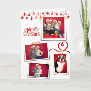 Weihnachts-Familienkarte bearbeitbare Fotos Feiertagskarte