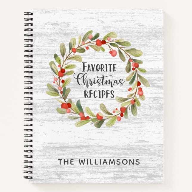 Weihnachts Familienrezepte Kochbuch Notizbuch (Vorderseite)