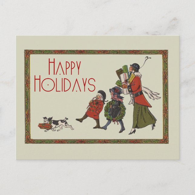 Weihnachts-Familienspass Feiertagspostkarte (Vorderseite)