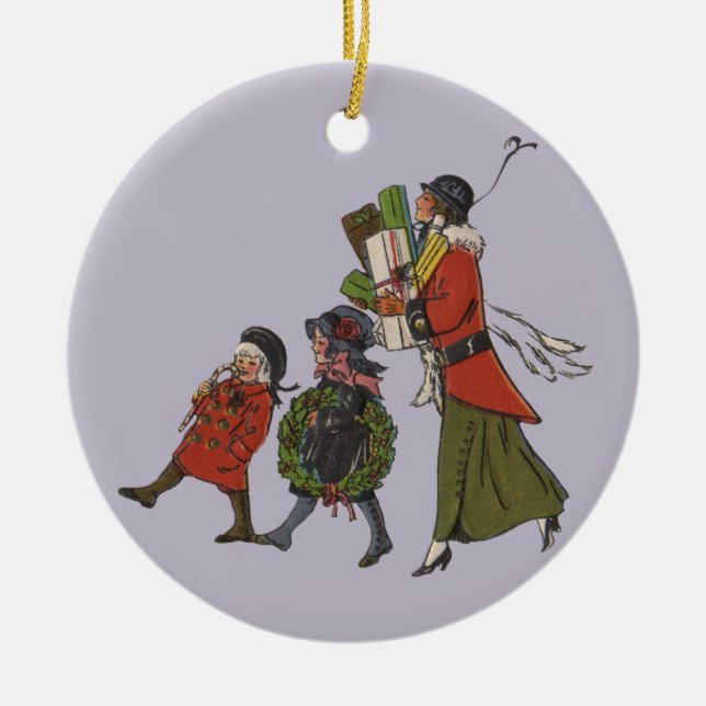 Weihnachts-Familienspass Keramik Ornament (Vorne)
