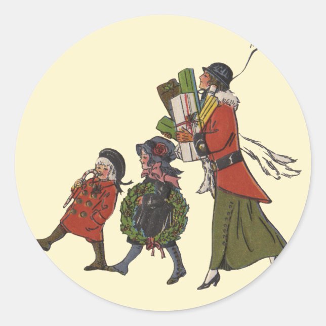 Weihnachts-Familienspass Runder Aufkleber (Vorderseite)