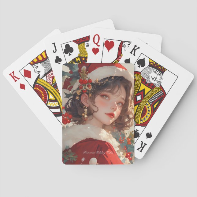 Weihnachts-Fantasie : Romantische Holiday Poker Ca Spielkarten (Rückseite)