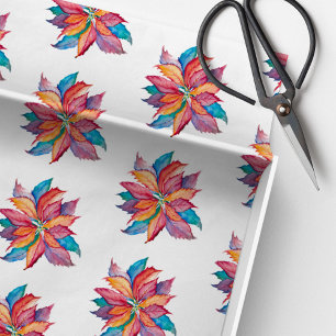 Weihnachts-Farbe Wasserfarbe Poinsettia Seidenpapier