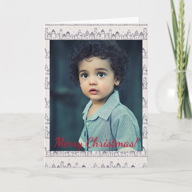 Weihnachts-Farbendorf im Schnee-Foto (Vorderseite)