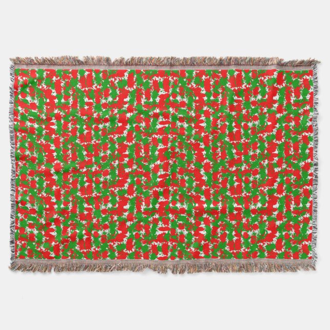 Weihnachts-Farbspritzer Decke (Vorderseite)