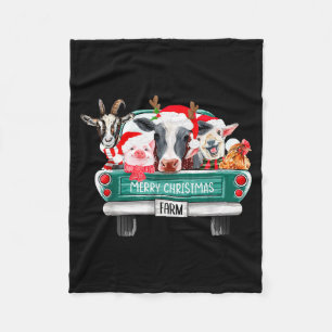 Weihnachts-Farmtiere LKW Santa Hut Familie Paja Fleecedecke