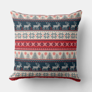 Weihnachts-Faux-Strickmuster Nordic-Thema Weihnach Kissen