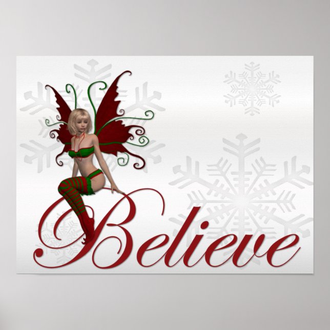 Weihnachts-Fee glaubt Design 1 Fantasy Print Poster (Vorne)