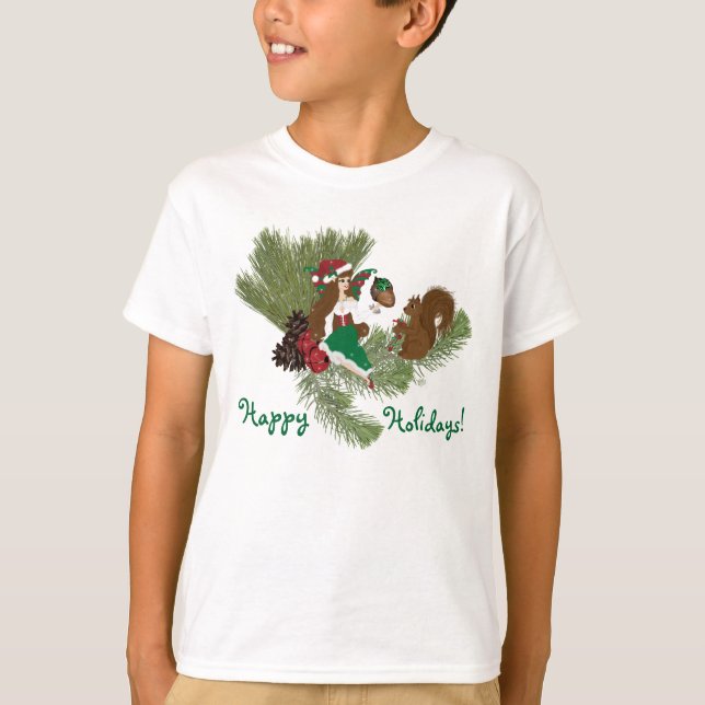 Weihnachts-Fee und Eichhörnchen-Geschenk Shirt (Vorderseite)