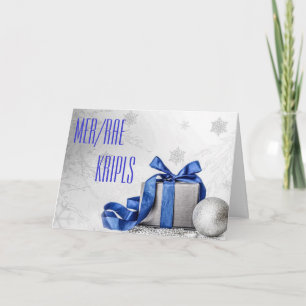 Weihnachts-Feier und Gerichtsberichterstatter Feiertagskarte