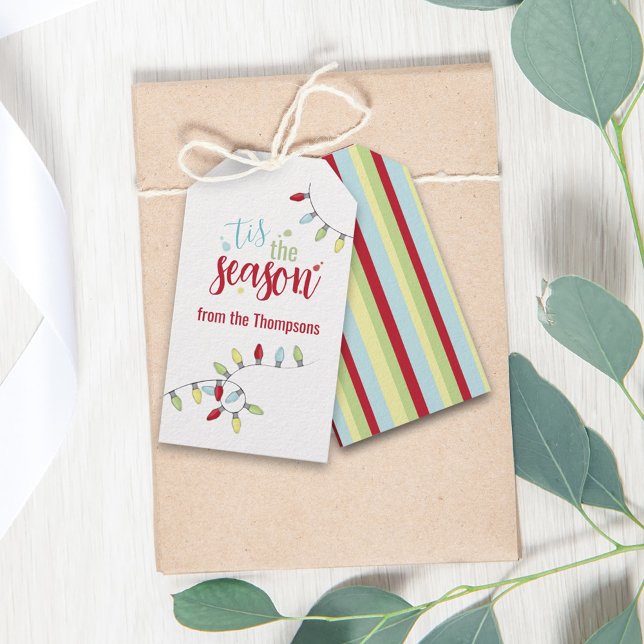 Weihnachts-Feiertage Lichter der Saison Geschenkanhänger (Von Creator hochgeladen)