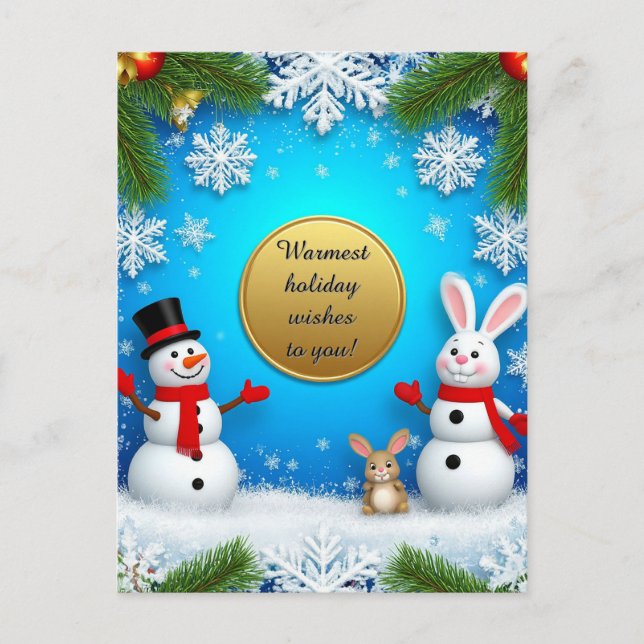 Weihnachts-Feiertage-Szene Feiertagspostkarte (Vorderseite)