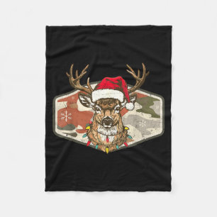 Weihnachts-Feiertage-Tarnung-Jagd-Rentier-Hirsch-X Fleecedecke