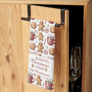 Weihnachts-Feiertags-Name Lebkuchen-Cookie-Muster Geschirrtuch