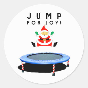 Weihnachts-Feiertags-Trampolin-Turnen Runder Aufkleber