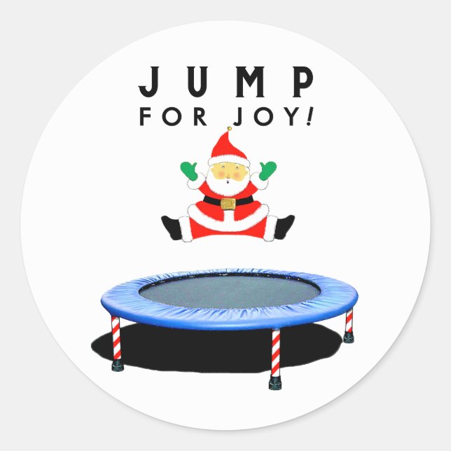 Weihnachts-Feiertags-Trampolinturnen Runder Aufkleber (Vorderseite)