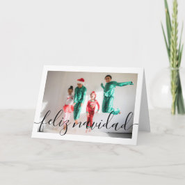 Weihnachts-Feliz Navidad Typografy Holiday Foto Feiertagskarte