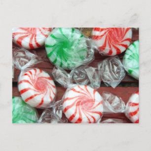 Weihnachts-Festtags-Hartbonbons mit Pfefferminzges Feiertagspostkarte