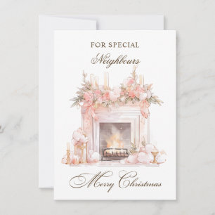 Weihnachts-Feuerplatz Nachbarn Weihnachtskarte Feiertagskarte