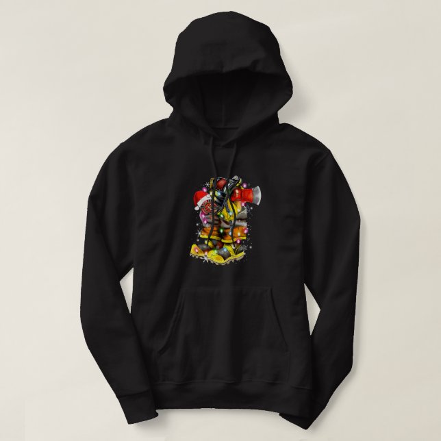 Weihnachts-Feuerwehrfeuer Weihnachtsschuhe T-Shir Hoodie (Design vorne)