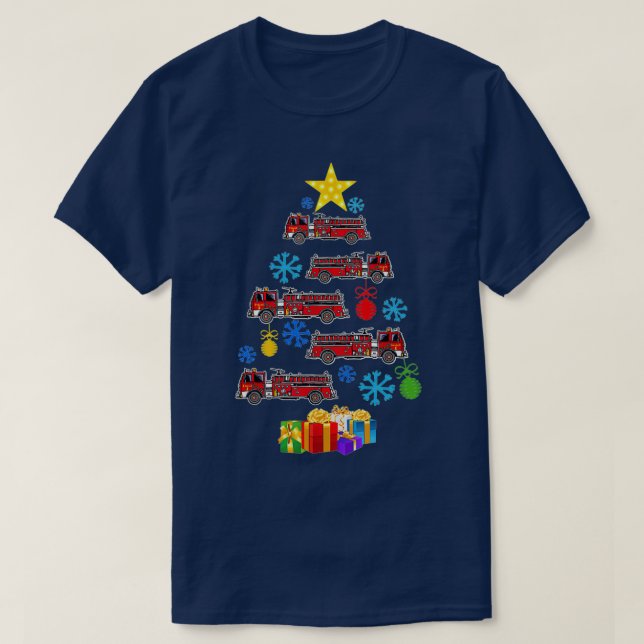 Weihnachts-Feuerwehrmann T-Shirt (Design vorne)
