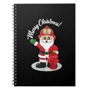 Weihnachts-Feuerwehrmann Weihnachten Winter Notizblock