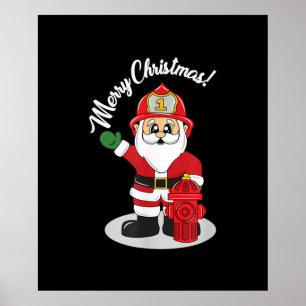 Weihnachts-Feuerwehrmann Weihnachten Winter Poster