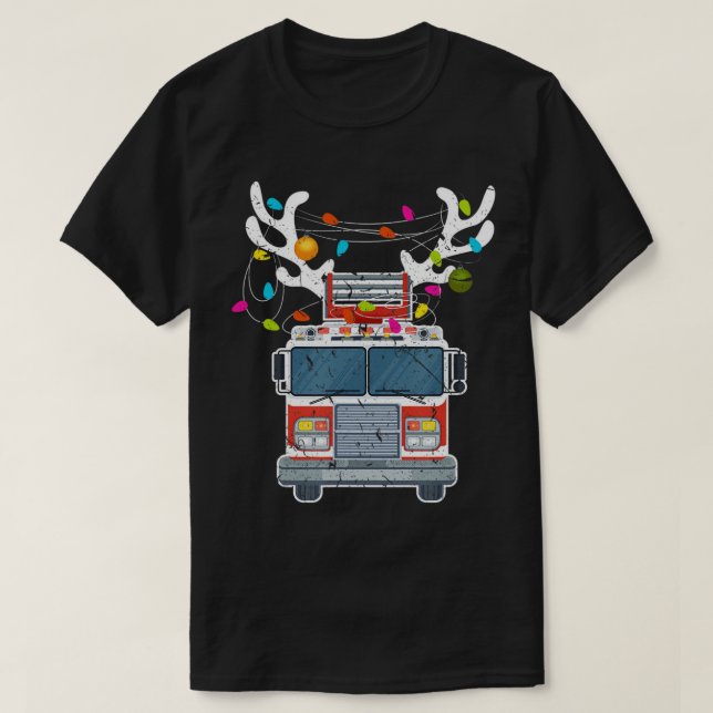 Weihnachts Feuerwehrschiff T-S T-Shirt (Design vorne)