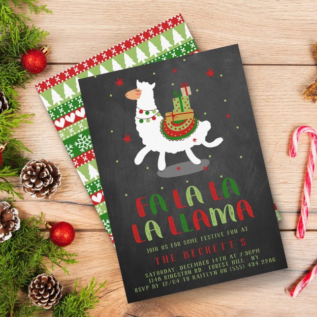 Weihnachts-Fiesta Llama-Feier Einladung (Von Creator hochgeladen)