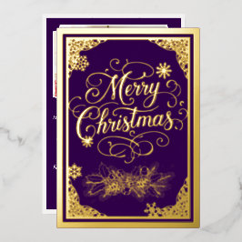 Weihnachts-filigrane Boarder lila Foto zurück Folien Feiertagskarte
