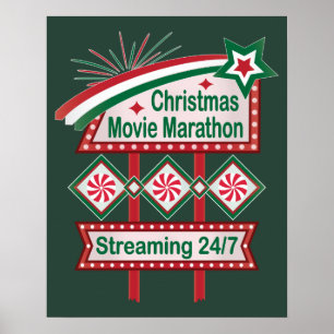 Weihnachts-Film Marathon Retro Marquee Festival Poster