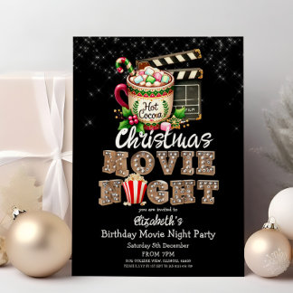 Weihnachts-Filmabend Cocoa Popcorn Party Einladung