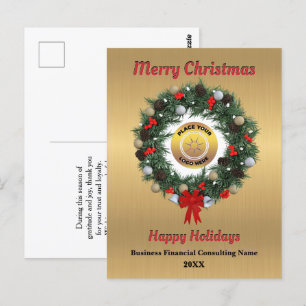Weihnachts-Firmenlogo Feiertage Wünsche Postkarte