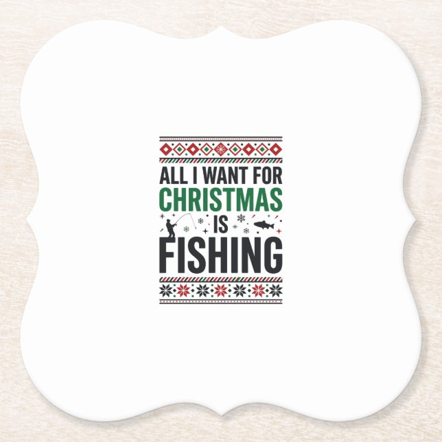 Weihnachts-Fischerei-Hässliches-Schwester-Design Untersetzer (Vorderseite)
