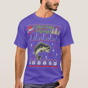 Weihnachts Fishmas Funny Bass Fishing Gift Ugly Xm T-Shirt
