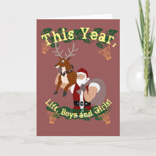 Weihnachts-Fitness Neujahr passend zu Santa und Re Feiertagskarte